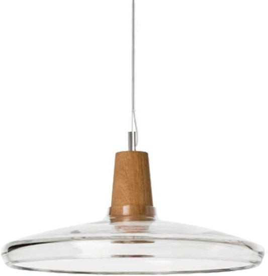 Modern Wood Glass Chandelier | Loft Industrial Pendant Light with E27 Holder | Hanging Lamp for Living Room Decor