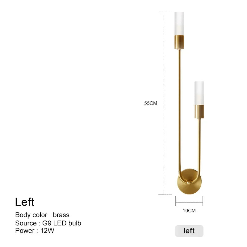 Modern LED Wall Lights for Bedroom Living Room Background Art Luxury Mirror Decor  Glass Lampshade