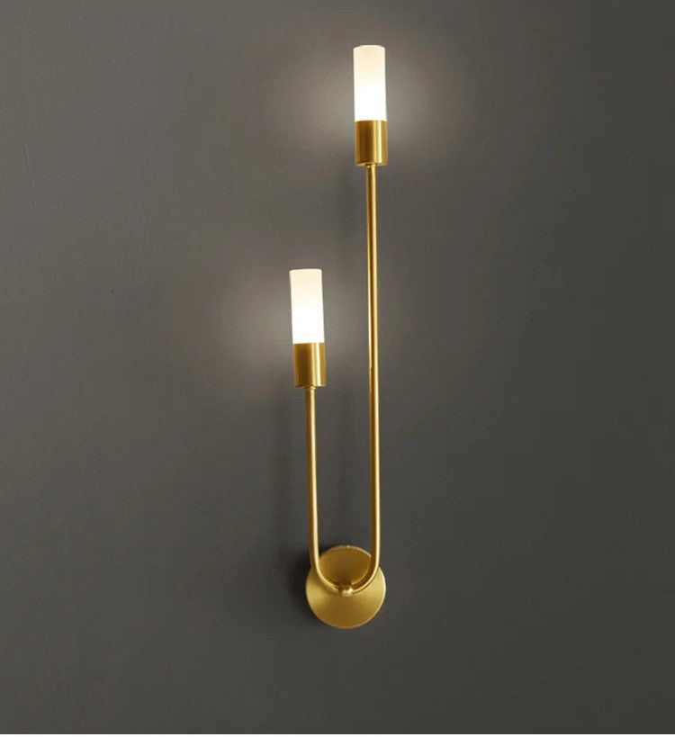 Modern LED Wall Lights for Bedroom Living Room Background Art Luxury Mirror Decor  Glass Lampshade