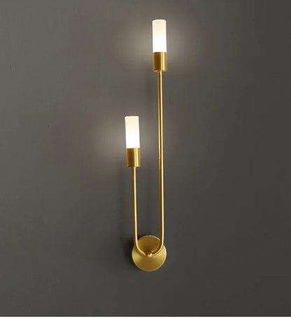 Modern LED Wall Lights for Bedroom Living Room Background Art Luxury Mirror Decor  Glass Lampshade